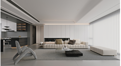 臺(tái)州·玖瓏和璽126m2現(xiàn)代極簡(jiǎn)風(fēng)格兩居室