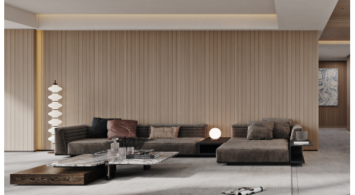 臺州·玖隆壹號院238m2意式原木風格三居室