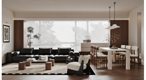 臺州·玖瓏和璽121m2奶油中古風格