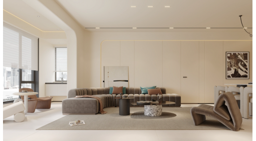 臺州·云樾觀嶺143m2現(xiàn)代奶油風格