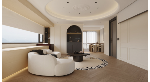 臺州·玖樾府121m2現(xiàn)代法式風格